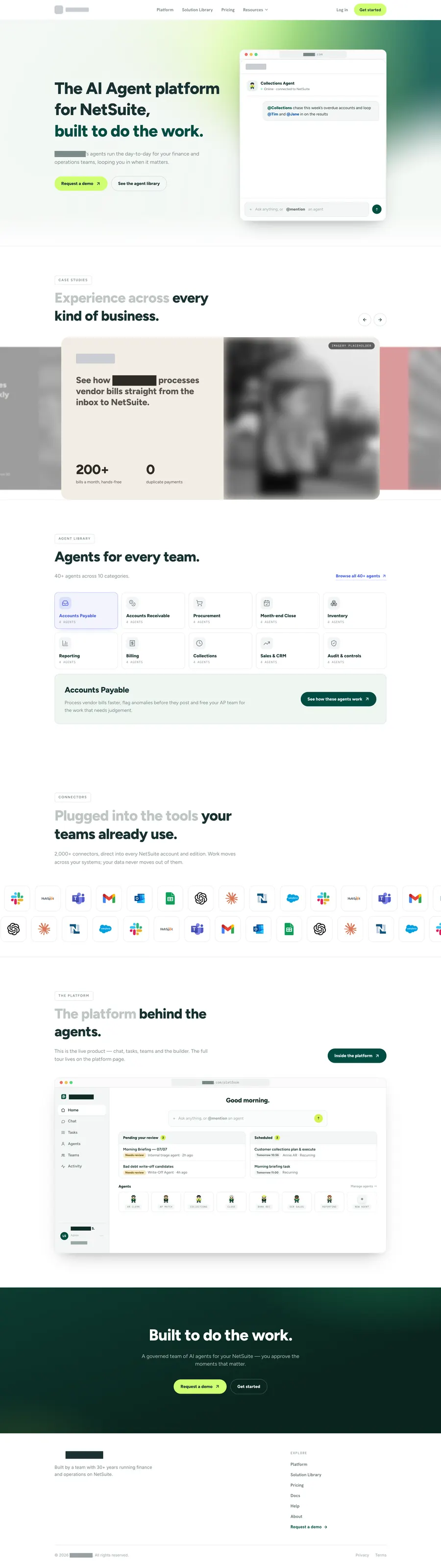 The finished home page